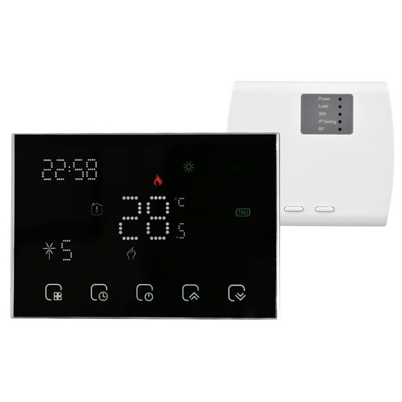 Controlador digital inteligente programable para habitaciones con pantalla táctil.