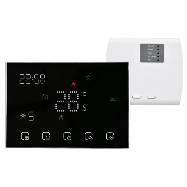 Termostato digital inteligente programable Controlador de temperatura ambiente con pantalla táctil LED Conexión WiFi Reemplazo para Google Home Alexa Home Market Fábrica Escuela Oficina Hotel Abanopi Termostato