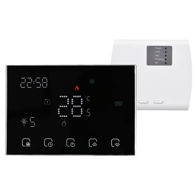 Thermostat Numérique Intelligent Programmable Contrôleur de Température Ambiante avec Écran Tactile LED de Remplacement pour Google Home Alexa Home Market Factory École Bureau Hôtel Chauffage Électrique