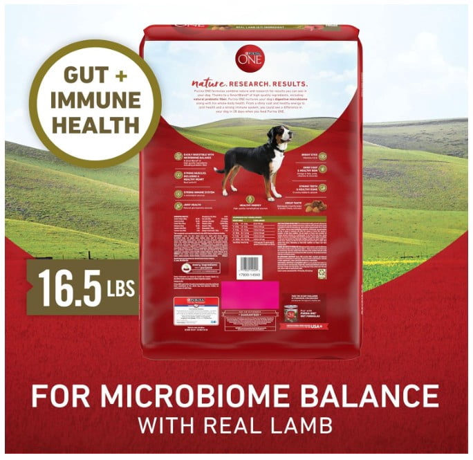 Purina ONE Natural Lamb & Rice Formula Dry Dog Food, 16.5 lb Bag (Pack of 3)
