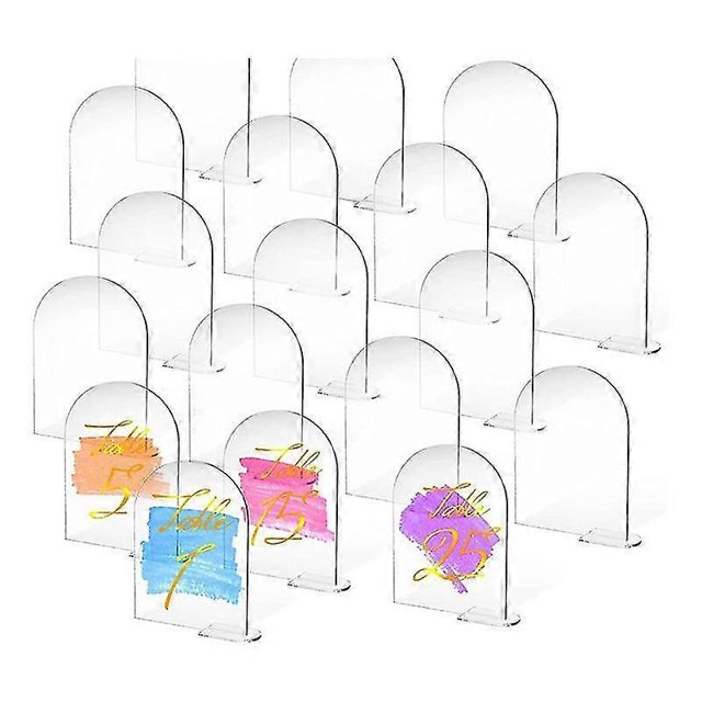 30pcs 4 X 6 Inch Clear Arch Acrylic Sign With Stand Blank Arched Round Top Acrylic Sheet Diy Acryli