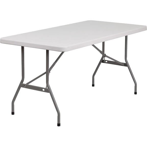 Kathryn Commercial Grade 5-Foot Granite White Plastic Folding Table