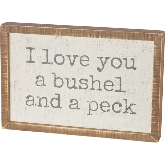 Primitives by Kathy Inset Box Sign, Bushel and a Peck