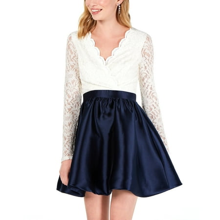 Speechless | Bubble Hem Party Dress with Scalloped Neckline | White | Size 3
