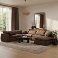 thumbnail image 2 of Meridian Furniture Indulge 193.5" Velvet U-Shaped Modular Sectional in Brown, 2 of 10