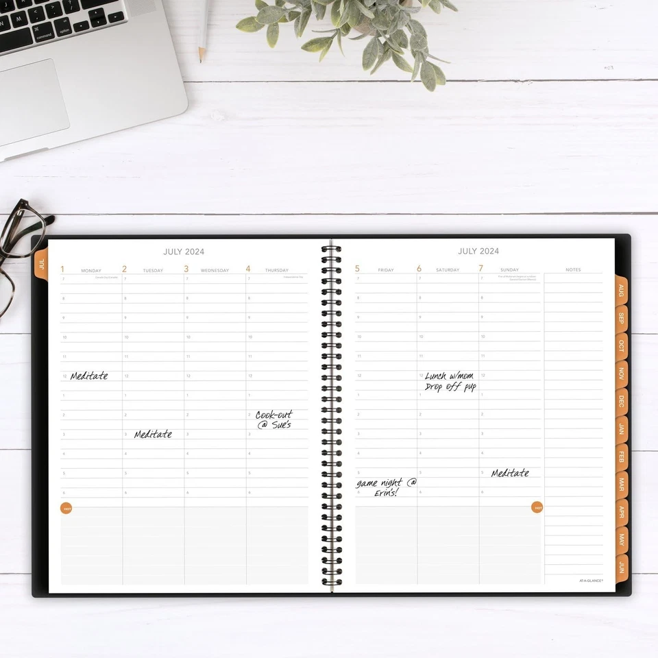 At A Glance Academic Planner July 2024 To June 2025 Weekly Monthly Black Cover