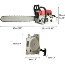 Tchonts 20 Inch Gas Chainsaw, 58CC Single Cylinder Air-cooled 2 Stroke Engine Gasoline Chainsaw, 2400W Portable Hand Pull Start Chain Saw for Cutting Wood Tree Trimming,13000rpm