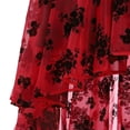 thumbnail image 6 of Women Asymmetrical High Low Tulle Long Skirt Wedding Party Fashion Sexy Irregular Floral Skirts Black/White/Black Red Plus Size-black-3XL, 6 of 7