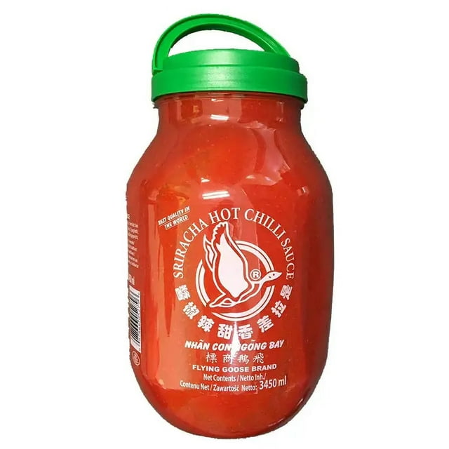 Flying Goose Sriracha Hot Chilli Sauce, Authentic Thai Spicy Condiment, Professional Bulk Food Service Jug, 3.45L (7.6 lbs)