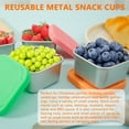 thumbnail image 3 of 4Pack Stainless Steel Snack Containers Snack Box, Metal Food Storage Containers With Lid Snack Cups for Toddlers, Easy Open Stackable Small Lunch Box for Daycare School Travel (6oz), 3 of 10