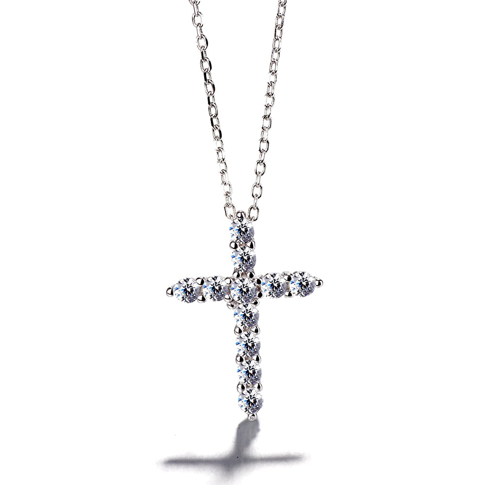 Amazon.com: Large Rainbow Cross Necklace on Beaded Strand. Swarovski  Crystals, Glass Beads, 24K Gold. Handmade in NYC. : Handmade Products