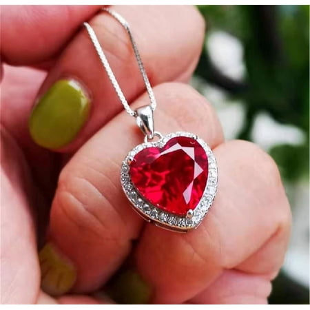 Ruby Gemstone Pendant | Genuine Red Ruby Necklace for Women | Sterling Silver July Birthstone Jewelry Gift gemstone Jewellery