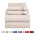 thumbnail image 1 of Nestlé Juego de Sábanas Tamaño King, Suaves Al Instante, Bolsillo Profundo 4 Piezas, Microfibra Suave Lujo Color Crema Beige, 1 of 9