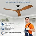 thumbnail image 6 of DingLiLighting 52" Modern Indoor Outdoor Ceiling Fan with Remote Control,5-Speed 3-Blade Industrial Ceiling Fan for Patio Exterior House Porch livingroom bedroom, Timing, Wood, 6 of 7