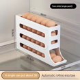 thumbnail image 2 of 30 Eggs Egg Holder for Fridge Auto Rolling Fridge Egg Organizer 4 Tiers Egg Container Space-Saving Egg Dispenser Holder,Fridge Egg Rack Large Capacity Egg Dispenser (Beige), 2 of 5