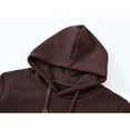 thumbnail image 4 of Tyhengta Mens Hooded Sweatshirt Casual Long Sleeve Drawstring Jacquard PlaidCloth Pullover Hoodies Coffee XL, 4 of 8