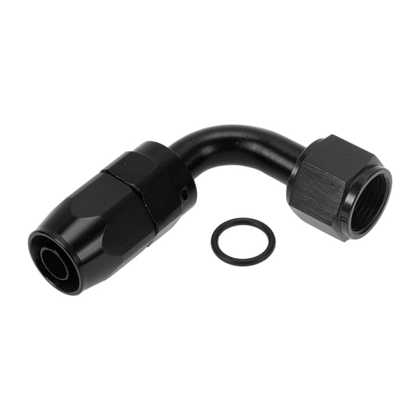 Adaptador de manguera reductor de flare para hombre Unique Bargains TF-1001-AN8 con conector de línea de combustible de 90° de aluminio con O-ring negro