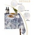 thumbnail image 2 of Blue Floral Table Cloth, Waterproof Tablecloth for Rectangle Tables, Spring Botanical Flowers Leaves Vintage Reusable Washable Fabric Table Cover for Restaurant Kitchen Dining Tables 52"x70", 2 of 9