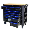 thumbnail image 6 of ARTMAN 12-Drawer Rolling Tool Cabinet with Wooden Top – Heavy-Duty Steel Cart, Ball-Bearing Drawers & Locking Wheels for Workshop/Garage (Black & Blue), 6 of 16