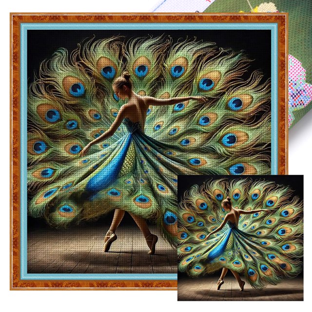 Kit Punto Cruz para Niña Bordado Con Hilo Algodón Ecológico 14CT Arte 50x50cm