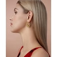 thumbnail image 4 of SNGIA 18K Gold Plated Chunky Twisted Open Hoop Earrings for Women with Ruby Accent, 4 of 5