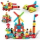 thumbnail image 1 of Picasso Toys Juego de 116 bloques de construcción de erizo, azulejos entrelazados con libro de ideas, 4 personajes de figuras de acción, 4 ojos decorativos, kit de aprendizaje STEM para niños y niñas, 1 of 5