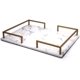 thumbnail image 1 of Bandeja decorativa Bandeja de patrón de mármol de PU Bandeja de almacenamiento rectangular con asas de metal dorado Utilizado como bandeja para servir Almacenamiento de joyas Bandeja de cos JFHHH pequeña, 1 of 5