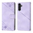 thumbnail image 2 of Compatible avec Samsung Galaxy A04S Étui en Cuir PU Classique Embossé avec Porte-Cartes Étui Antichoc, 2 of 5