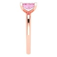 thumbnail image 3 of 1 ct Emerald Cut Simulated Pink Diamond Solitaire 18K Rose Gold Womens Engagement Ring, 3 of 5