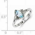 thumbnail image 2 of Sterling Silver Rhodium Diam. & Light Blue Topaz Ring (Size 8) Made In China qr4542bt-8, 2 of 2