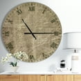 thumbnail image 2 of DesignArt Antique Old Paper Style Large Wall Clock, 2 of 2