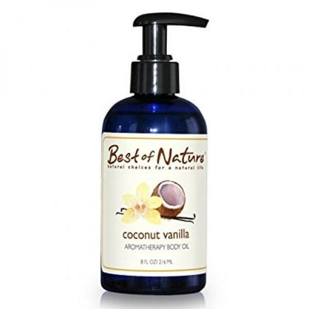 coconut vanilla aromatherapy body oil - 8oz - 100% pure &
