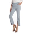 thumbnail image 2 of Lucakuins - Pantalones largos casuales para mujer, cintura alta, color sólido, pierna acampanada, pantalones divididos con bolsillos Lucakuins moda, 2 of 6