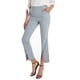thumbnail image 2 of VISgogo Pantalones recortados casuales para mujer, cintura alta, color sólido, pierna acampanada, pantalones divididos con bolsillos VISgogo  moda, 2 of 6