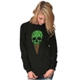 thumbnail image 3 of Cool Melting Skull Ice Cream Cone Plus Size Long Sleeve Graphic Tee Shirt Brisco Brands 3X, 3 of 5