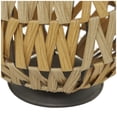thumbnail image 5 of DecMode Light Brown Plastic Rattan Handmade Decorative Candle Lantern with Wrapped Zig Zag Design, 5 of 8