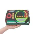 thumbnail image 4 of Large Clutch Leather Makeup Bag, Geometric Patchwork Art Travel Toiletries Bag, Ladies Cosmetic Storage Bag, 4 of 8