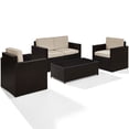 thumbnail image 1 of Crosley Palm Harbor Ensemble de Canapé de Terrasse en Osier 4 Pcs, Brun et Sable, 1 of 9