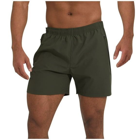 Hvot&aat Men's Athletic Running Shorts Quick Dry Workout Gym Shorts with Zipper Pocket Hiking Tennis Wide Leg Shorts