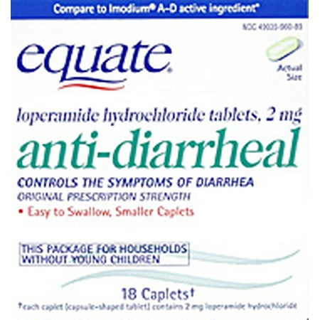 Equate Anti-Diarrheal Micro Tablets, 2 mg, 18 Count
