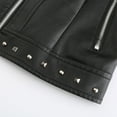 thumbnail image 4 of Qetyuw Crop Faux Leather Jacket for Women Long Sleeve Rivet Moto Jackets Full Zip Up Casual Coat Outwear, 4 of 9