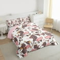 thumbnail image 3 of jejeloiu Cute Cartoon Cow Queen Comforter Set,Kawaii Milk Cattle Bedding Sets,Pink Gray White Bedding Comforter Set For Girl Teens,Luxury Bedroom Decor Reversible,3-Piece, 3 of 8
