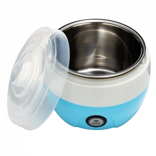MesaSe 1L Automatic Electronic Steel Tank Yogurt Maker Home Yogurt Making Machine with CN Plug (Blue)