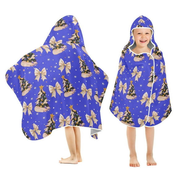 joogoo Christmas Tree Bows Kids Hooded Beach Towel Baby Bath Towel 23.5"x50"