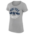 thumbnail image 2 of Women's G-III 4Her by Carl Banks Heather Gray New York Yankees Super-Slim Fit Lightweight City Graphic T-Shirt, 2 of 5