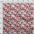 thumbnail image 3 of oneOone Tissu en Coton Cambric Rouge Abstrait Matériel de Robe Tissu Imprimé Tissu au Mètre 42 Pouces de Large, 3 of 5