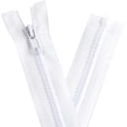 thumbnail image 1 of czcpp-4PCS #5 18 inch Separating Jacket Zippers for Sewing Coats Jacket Zipper Black Molded Plastic Zippers Bulk DIY Tools for Garment/Bags/Home Textile Bags Pillow Tent Tailor (White, 18 inch), 1 of 4