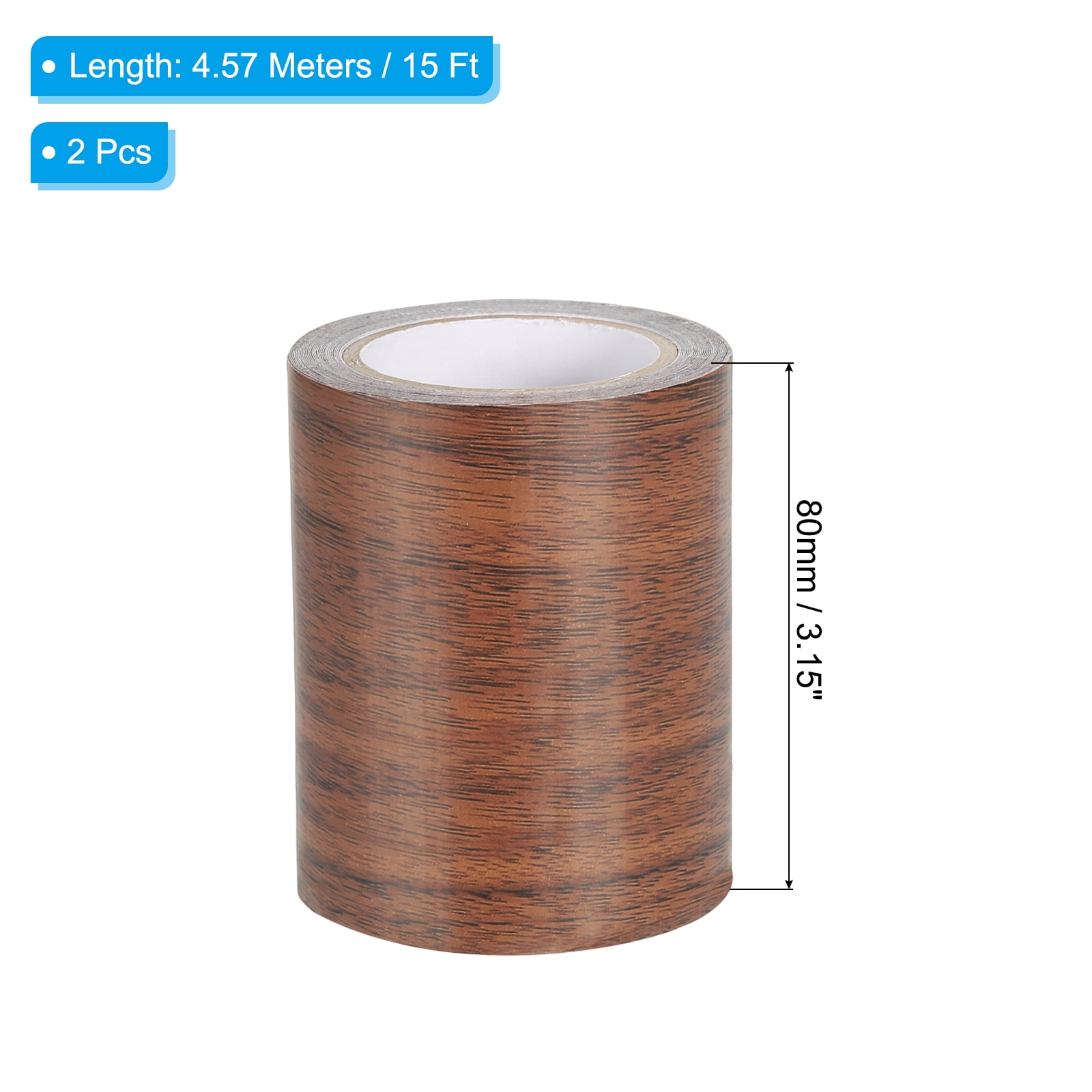 Unique Bargains Wood Grain Repair Tape Self Adhesive Realistic Patch Dark Brown Oak