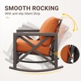 thumbnail image 4 of MRUAKA Rocking Chair Bistro Set,3 Piece Outdoor Patio Furniture Set with 2 Rockers and 1 Metal Coffee Table with Thick Cushions for Porch,Backyard,Poolside,Orange, 4 of 8