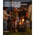 thumbnail image 5 of 26 inch Fire Pit with Grill & Lid, Firepits for Outside Wood Burning Fire Pit Table with Fire Poker, Multifunctional Outdoor Fire pits for BBQ, Table, Bonfire, Camping, Backyard, Patio, Picnic, 5 of 7